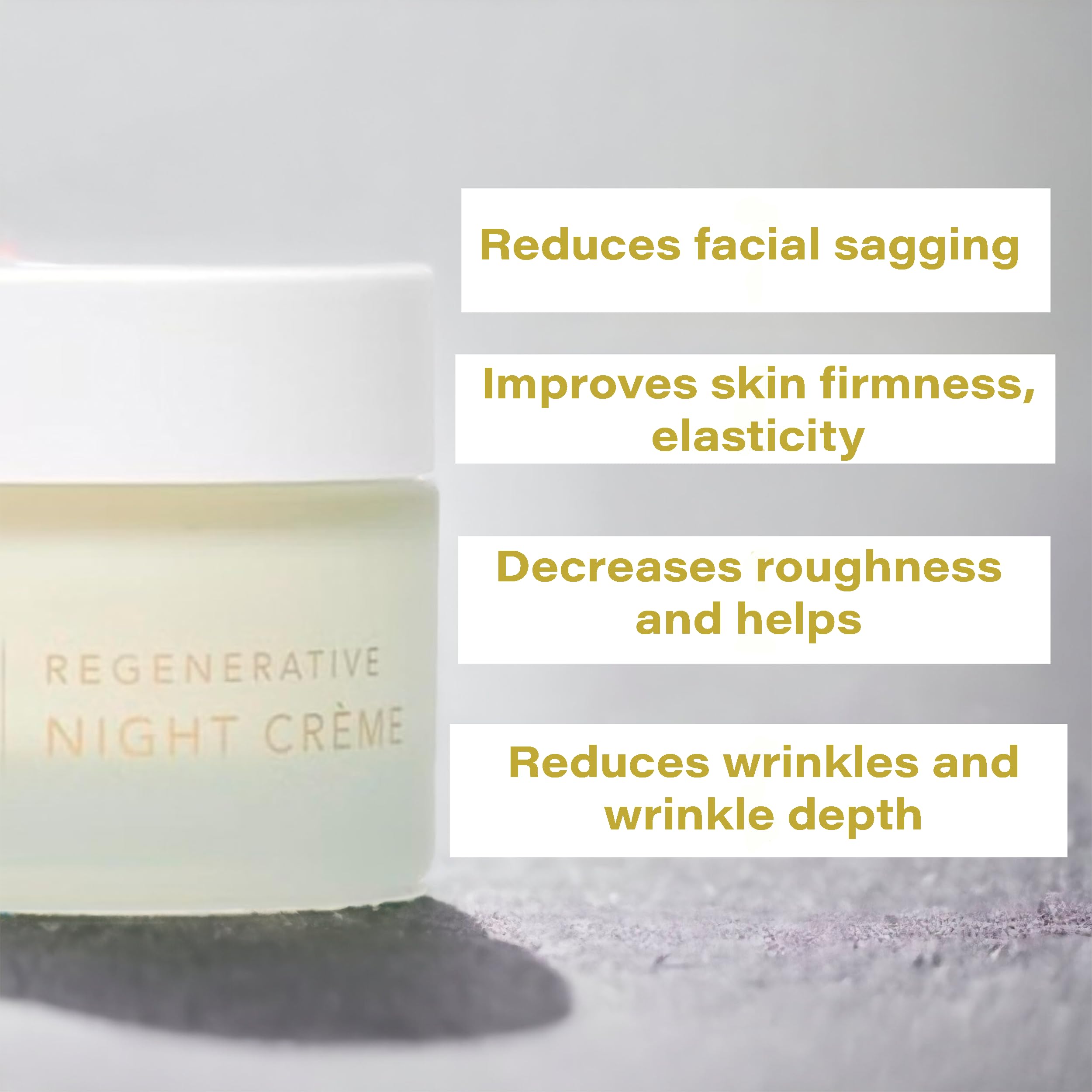 PURE FIJI Regenerative Night Cream ingredients bottle focuses on Inchi Seed and botanical oils.