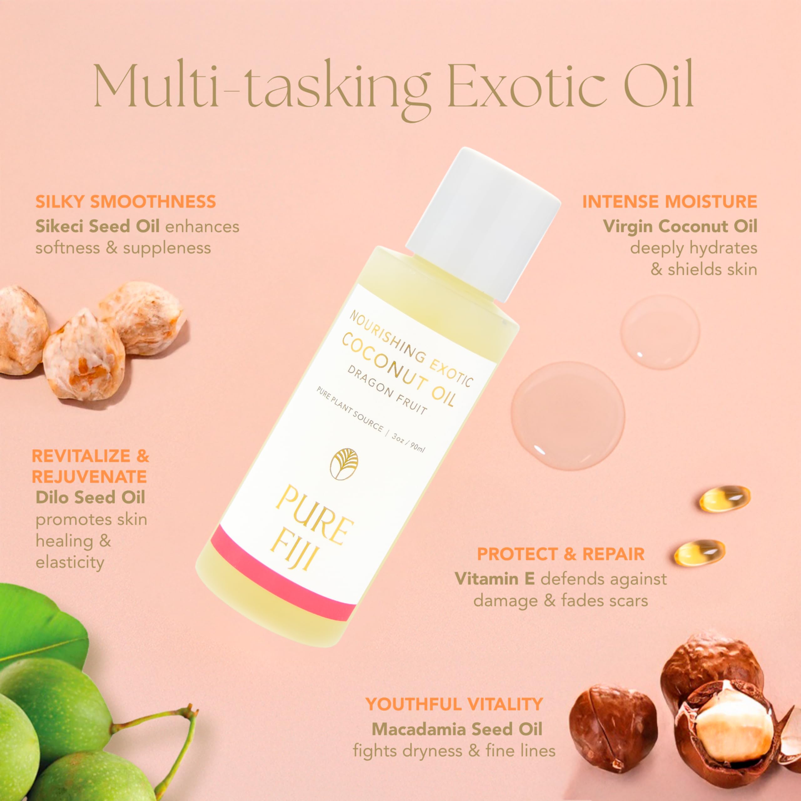 Pure Fiji Exotic Coconut Oil in use shows nourishment after showers