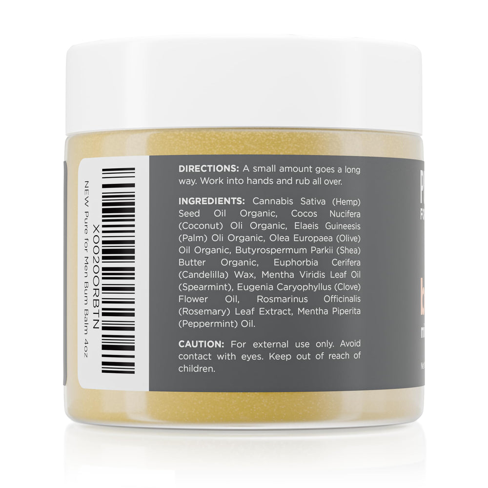 Application of Pure for Men Bum Balm on skin showing quick absorption