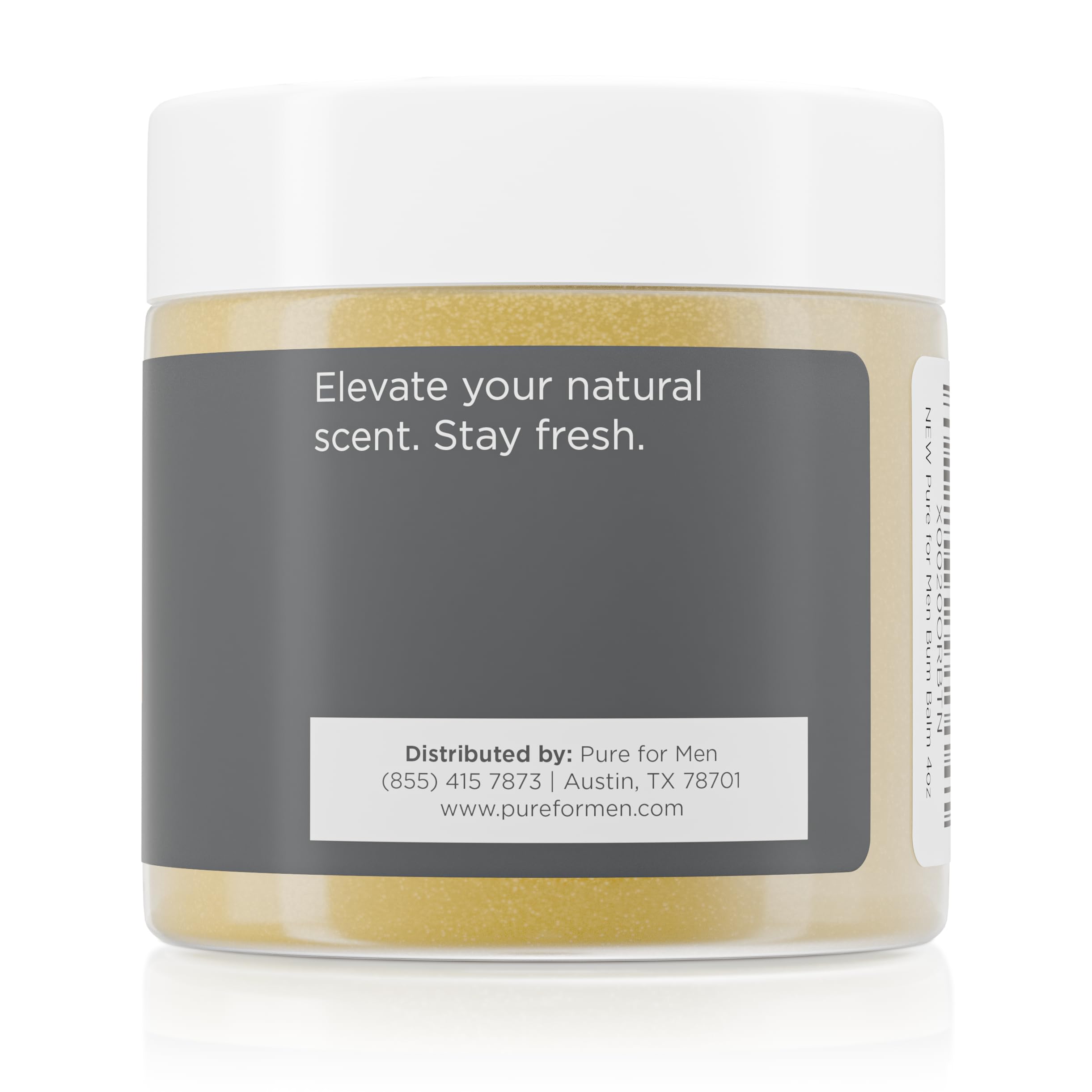 Ingredients of Pure for Men Bum Balm featuring raw shea butter for moisture