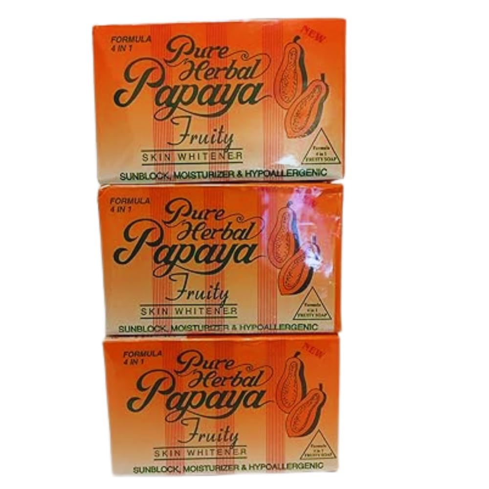 Pure Herbal Papaya Fruity Bar pack shot highlighting gentle, moisturizing cleansing