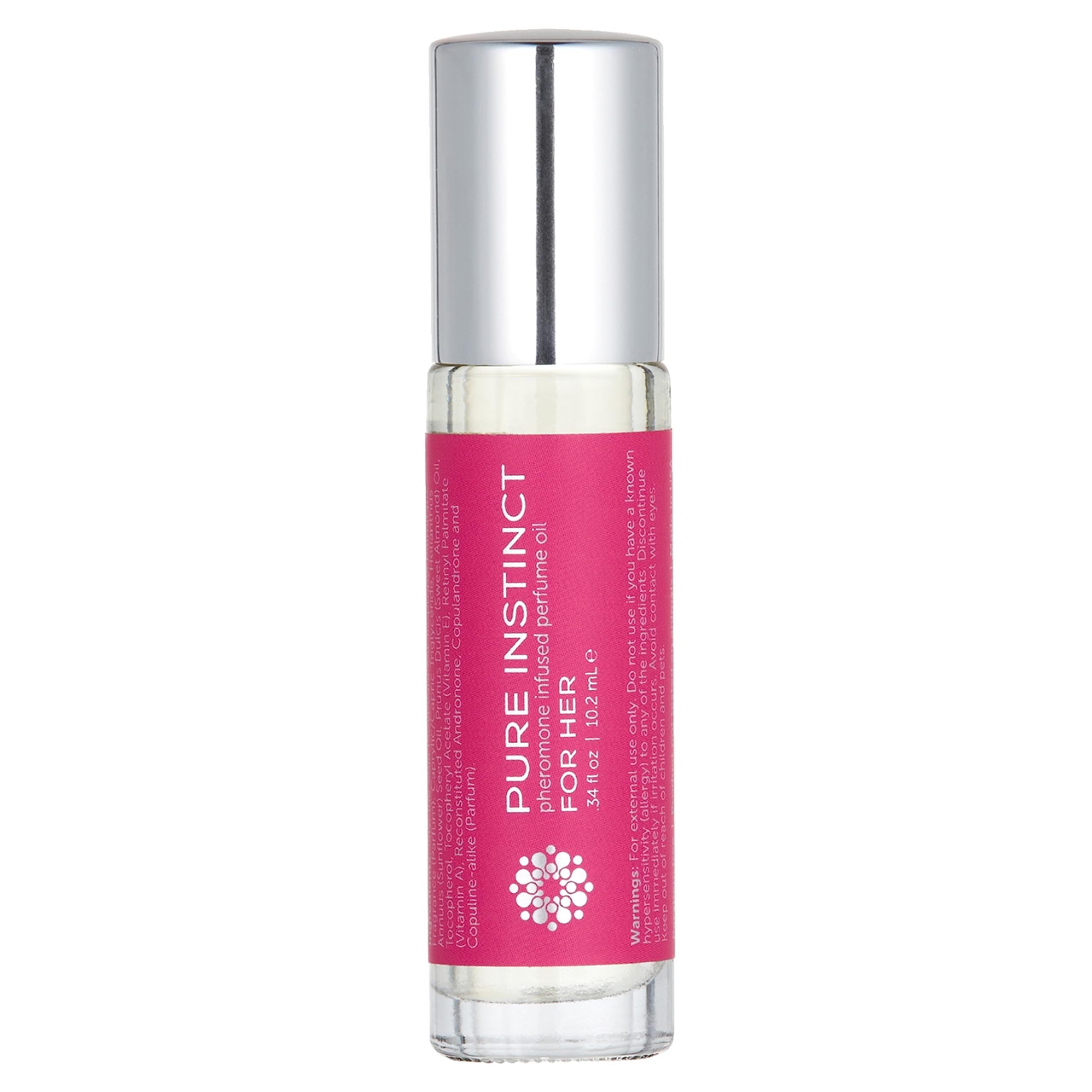 Pure Instinct Roll-On bottle close-up showing travel-ready packaging for on-the-go scent