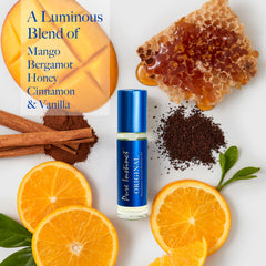 Pure Instinct Roll-On beside diffuser demonstrates compatibility with other scent experiences.