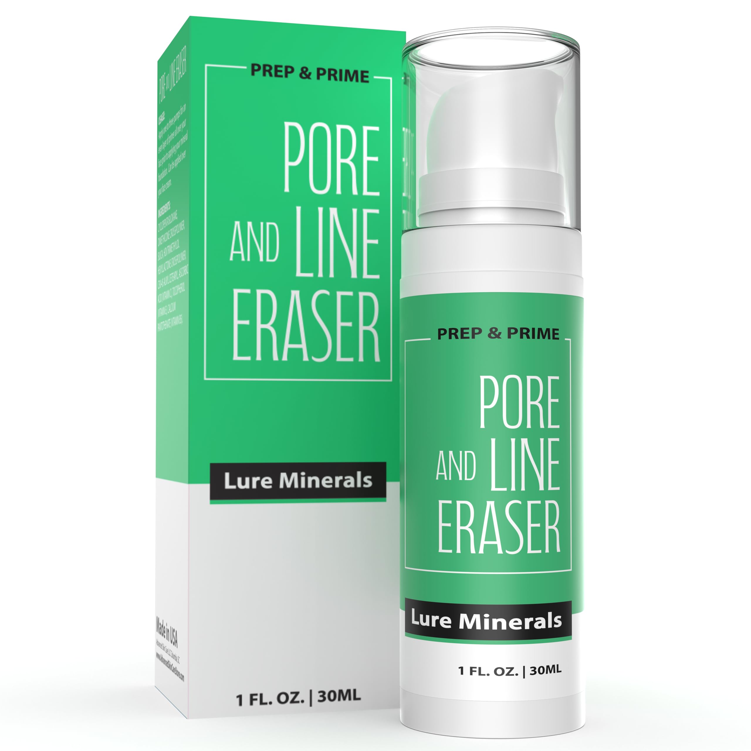Pure Minerals Foundation Primer applied to refine pores and control shine.