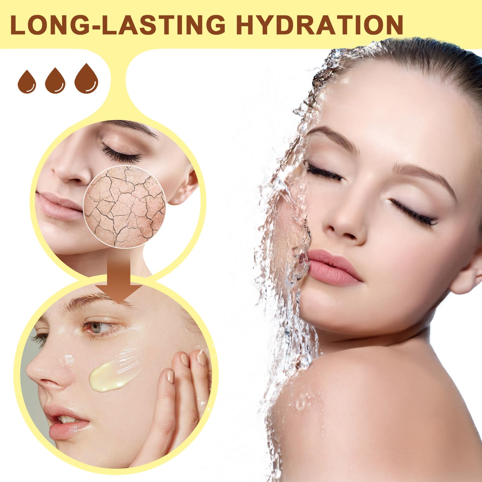 Pure Natura Raw Shea Butter hair application shows frizz-free shine.