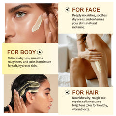 Pure Natura Raw Shea Butter texture closeup reveals creamy, non-greasy moisture.