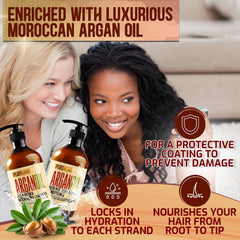 Pure Nature Lux Spa argan oil conditioner bottle emphasizing deep hydration.