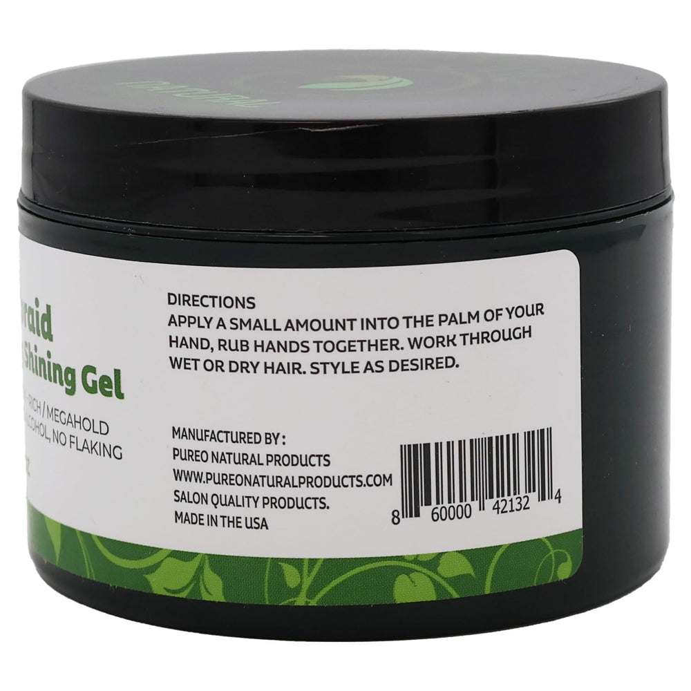 Pure O Neatbraid gel delivers hair-gloss finish with reliable hold.