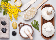 Pure Original Ingredients Epsom Salt dissolving in warm bathwater for soothing use