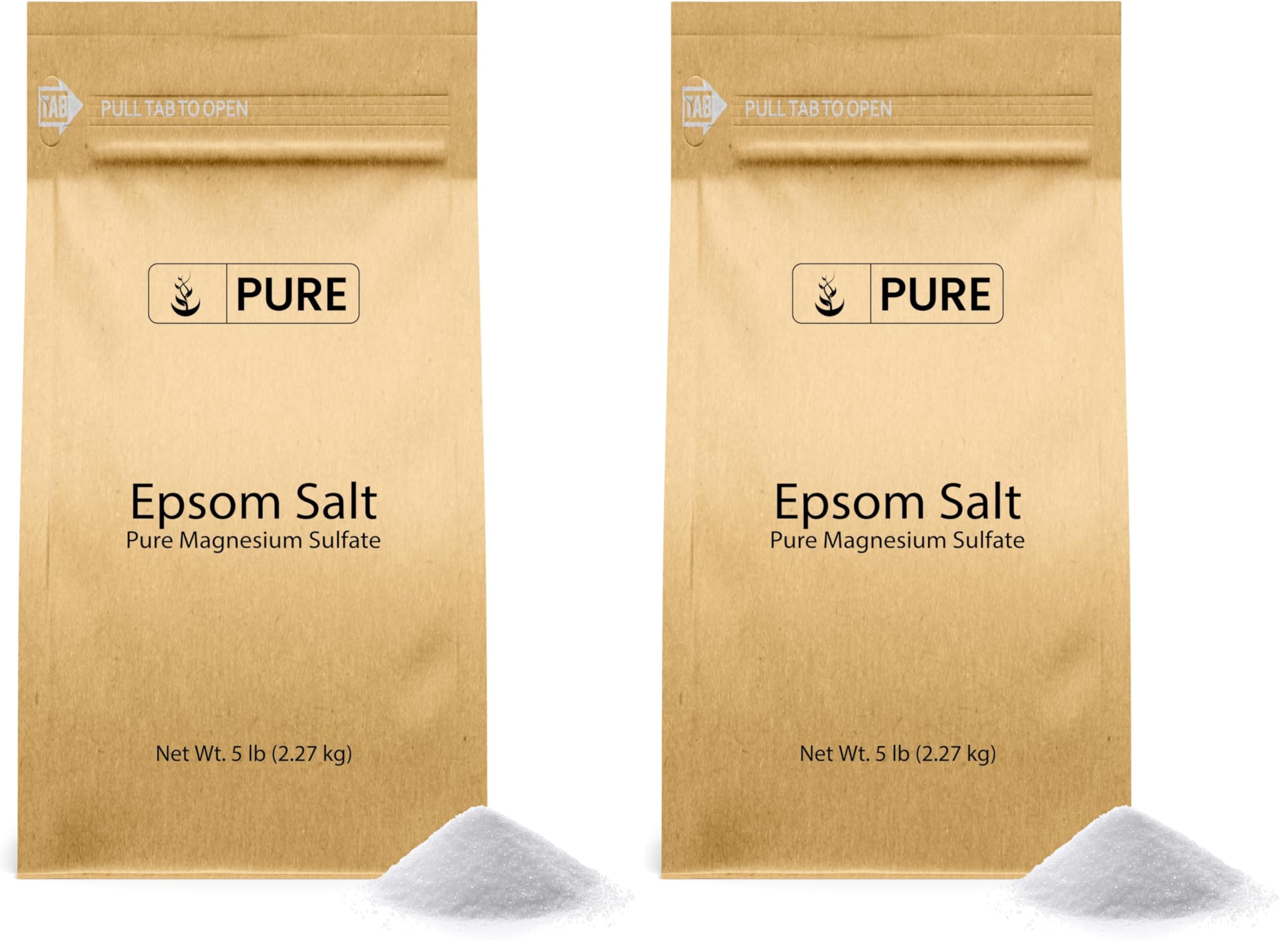 Pure Original Ingredients Epsom Salt bulk bag shown for easy soaking and value