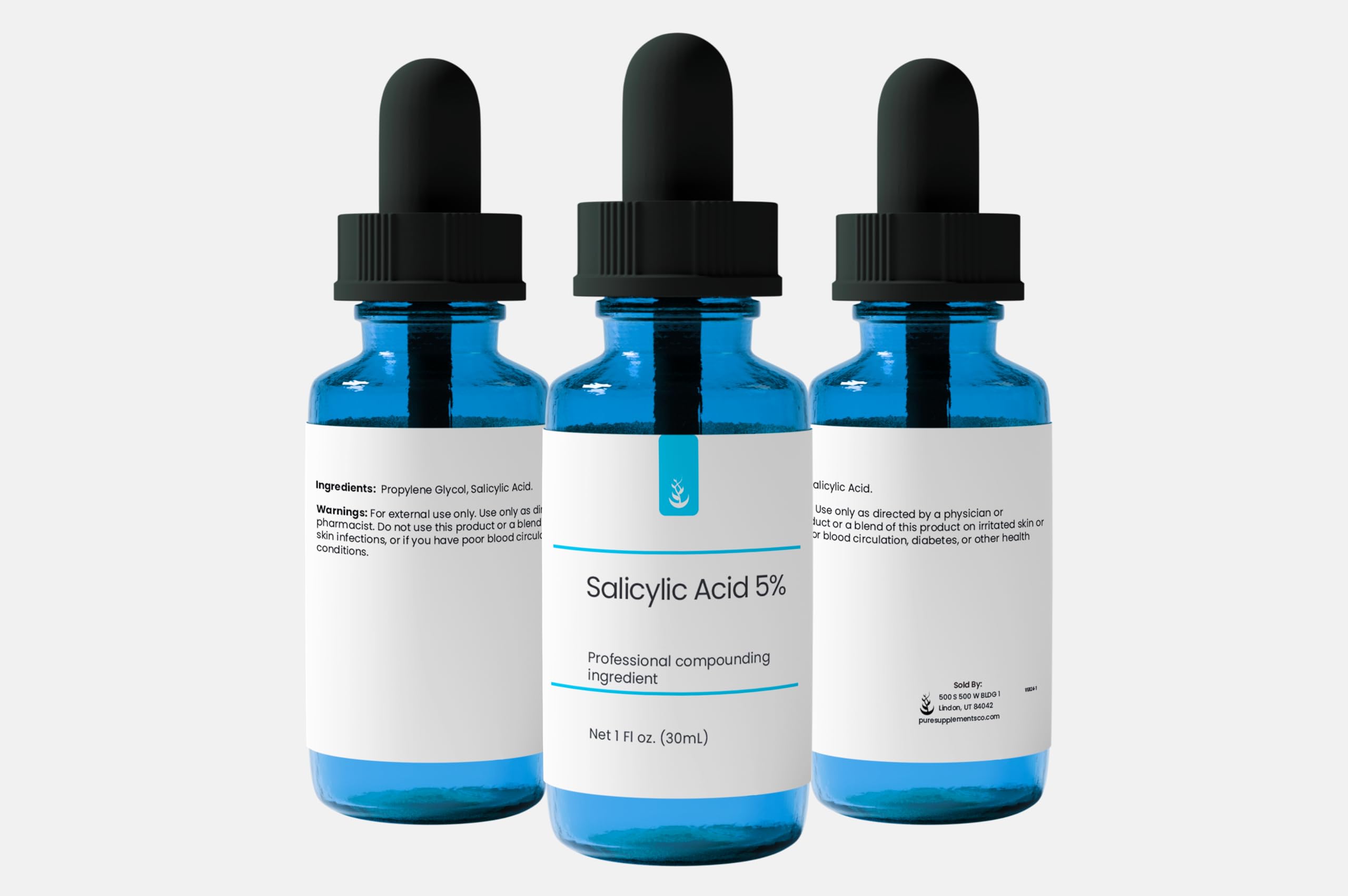Pure Original Ingredients Salicylic Acid 5% Solution bottle shows controlled application