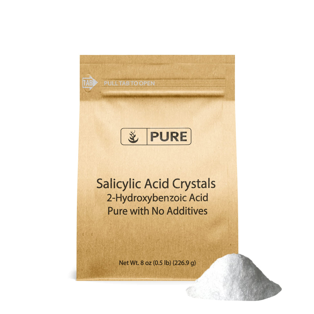 Pure Original Ingredients salicylic acid crystals in 8 oz packaging, ideal for DIY formulas