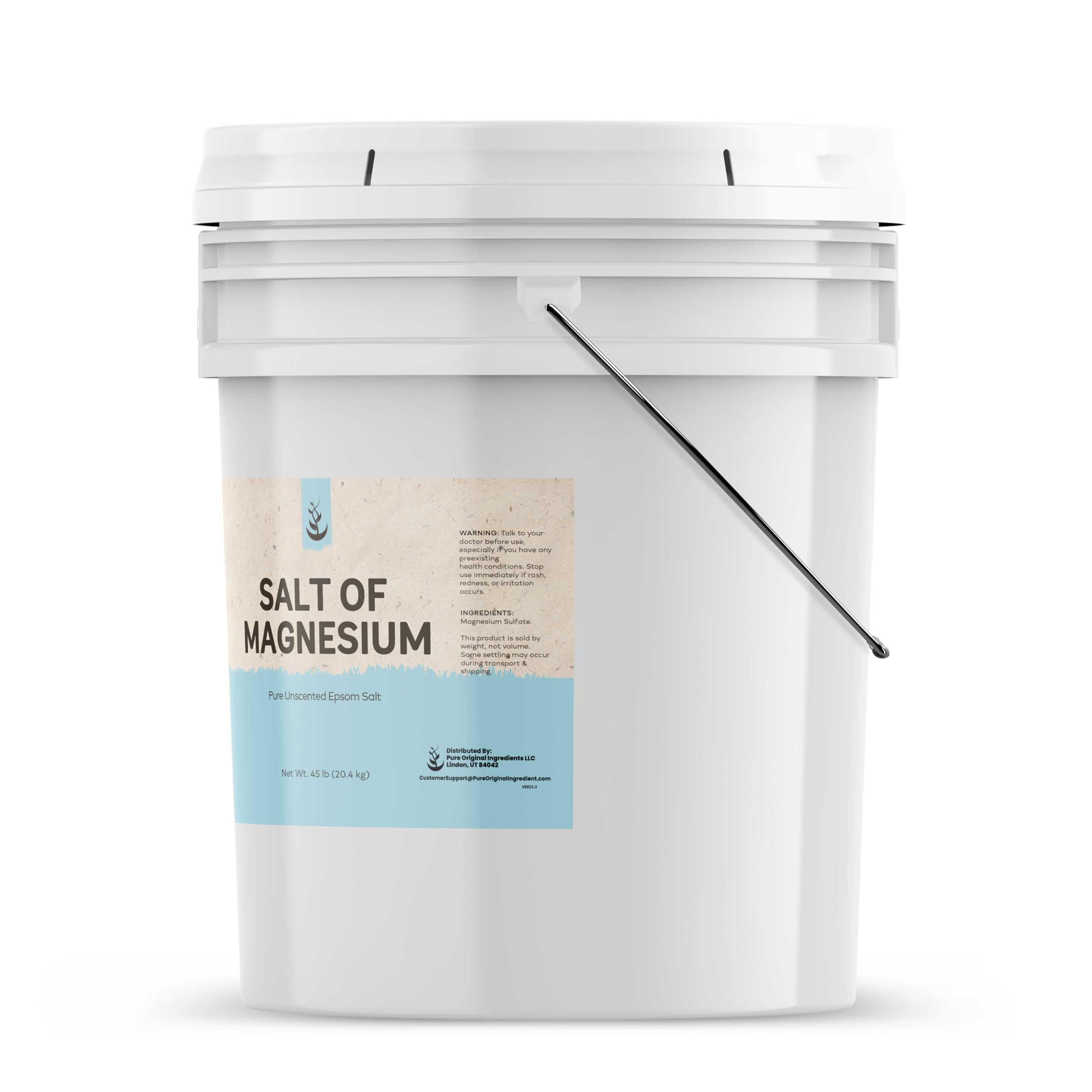 Pure Original Ingredients unscented Epsom salt enhances baths without fragrance.