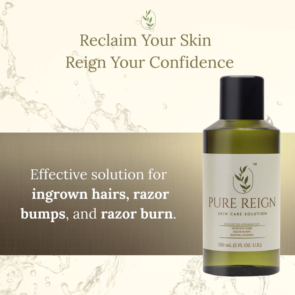 Pure Reign skin care solution cooling effect evident during application.