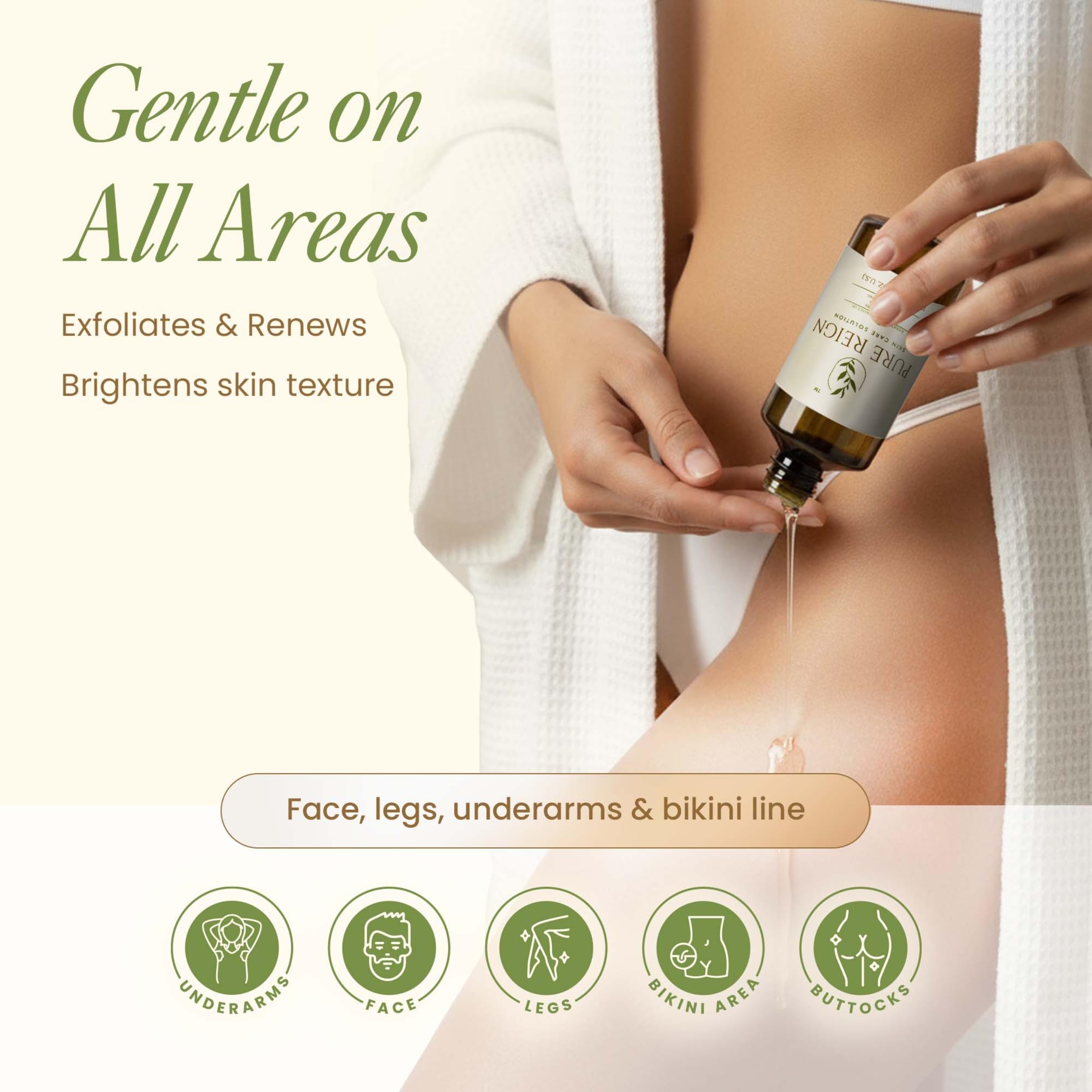 Pure Reign skin care solution label closeup highlights the 5oz bottle.