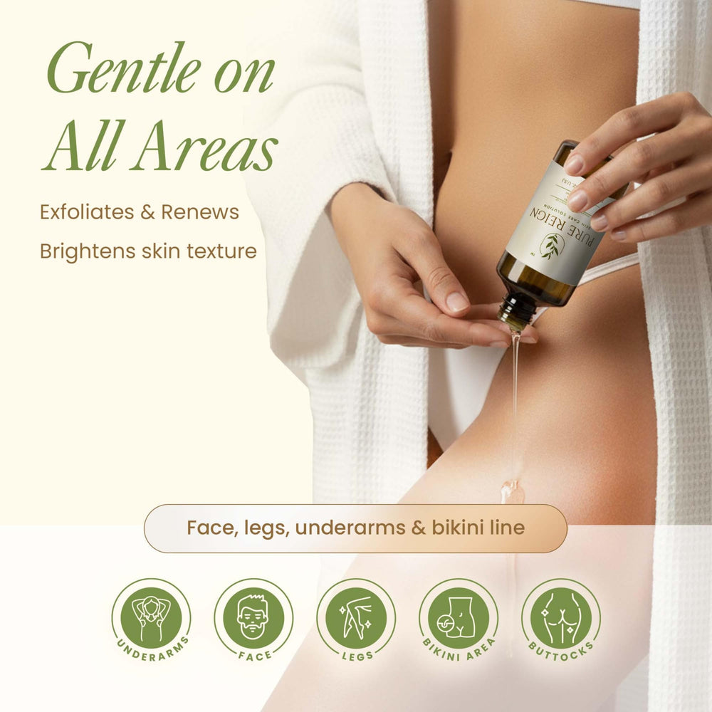 Pure Reign skin care solution label closeup highlights the 5oz bottle.