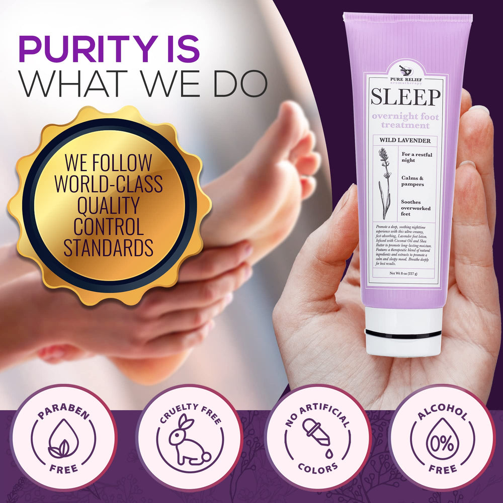 Foot care setup with Pure Relief lotion and pedicure tools