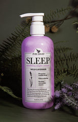 Pure Relief Lavender Sleep Lotion pump applied to pulse points at night.