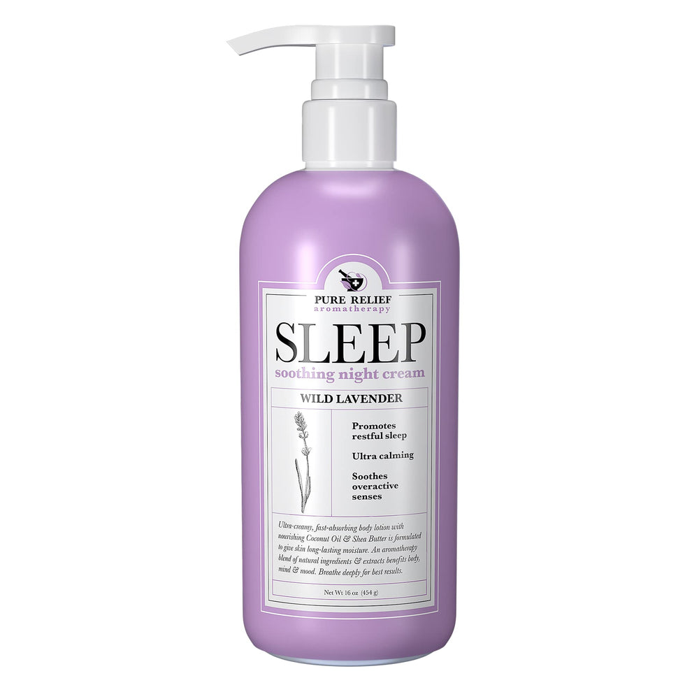 Pure Relief Lavender Sleep Lotion two-pack box supports nightly routine.