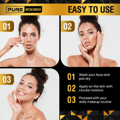 Pure Research Collagen and Hyaluronic Acid ingredients support skin hydration and elasticity.