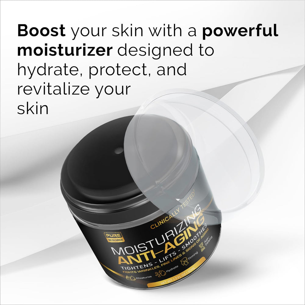 Pure Research Hyaluronic Acid, DMAE and Peptide Complex close-up of key ingredients.