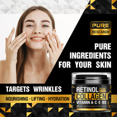 Swirl of Pure Research Retinol Face Cream reveals smooth blend with collagen and hyaluronic acid.