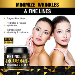 Pure Research Retinol Face Cream texture shows creamy, rich consistency for even application.