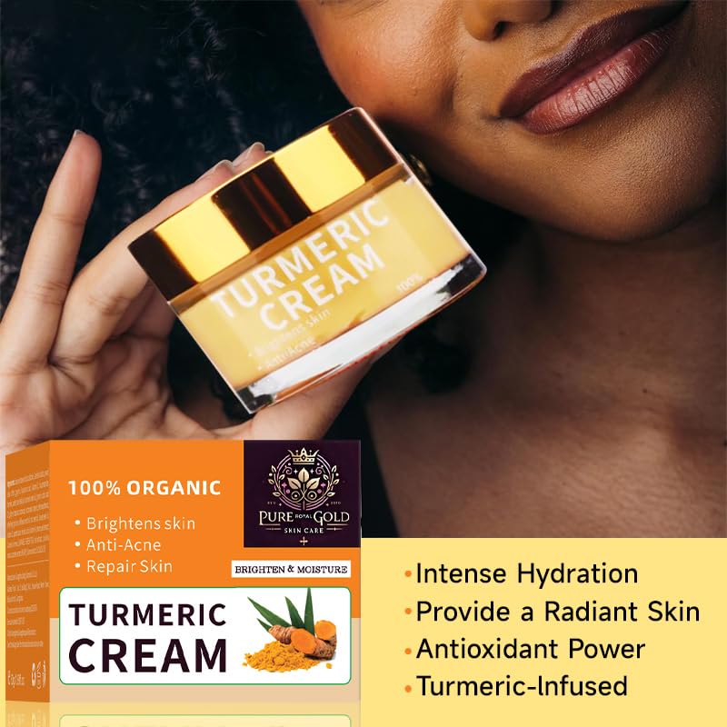 Turmeric Cream texture swirl showing fast-absorbing, non-greasy finish.