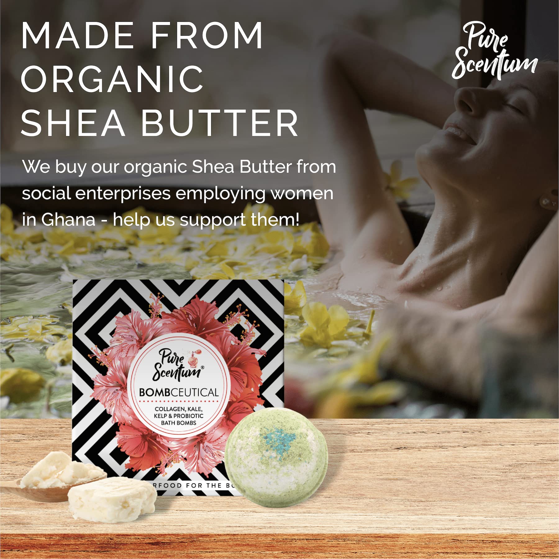 Pure Scentum Bombceutical gift set bath bombs: luxurious skincare routine ready for gifting