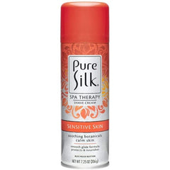 Pure Silk shave cream in shower setup for convenient use