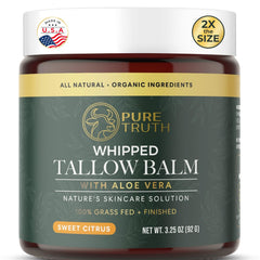 Pure Truth beef tallow skin care jar with citrus balm for daily hydration