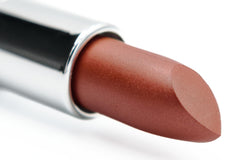 Pure Ziva Cinnabar Deep Red lipstick close-up with radiant pearl shine on lips