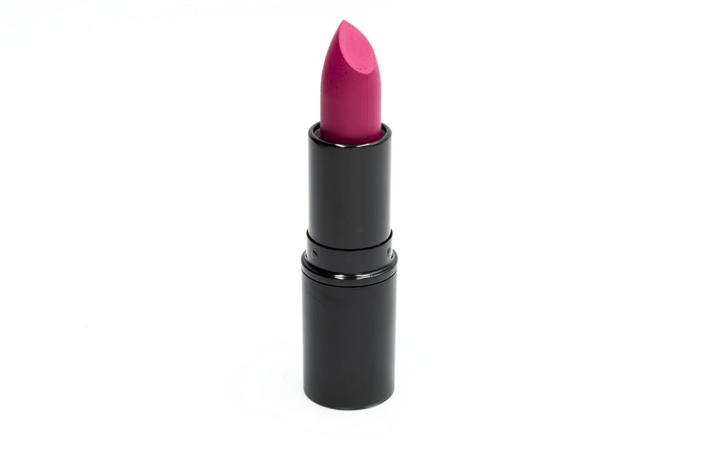 Pure Ziva Cranberry Red swatch on arm displays vibrant color payoff with moisture