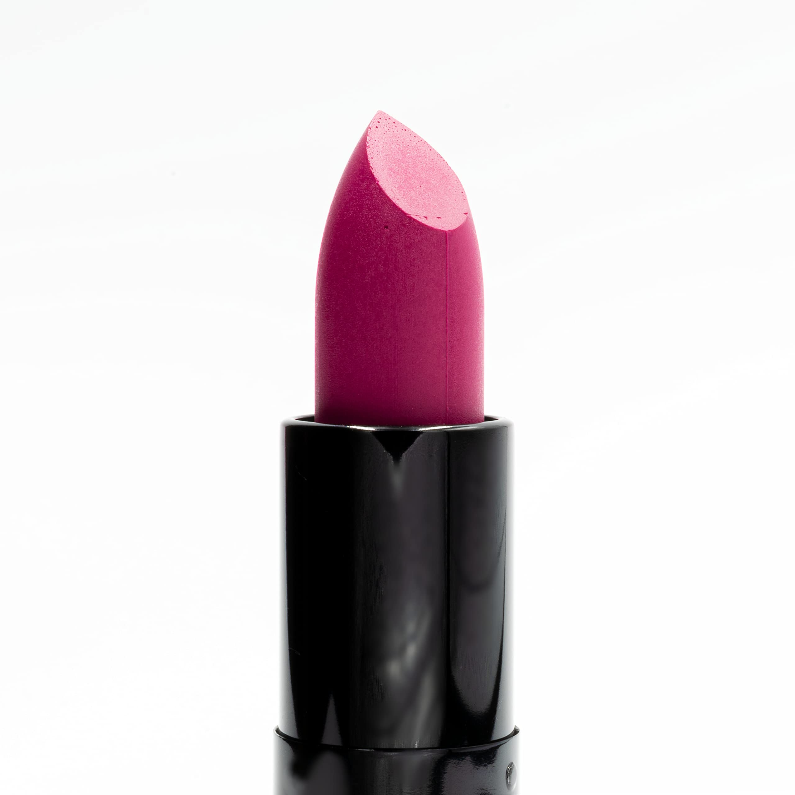 Pure Ziva Cranberry Red Matte Lipstick swatch on lips shows deep fuchsia and smooth glide
