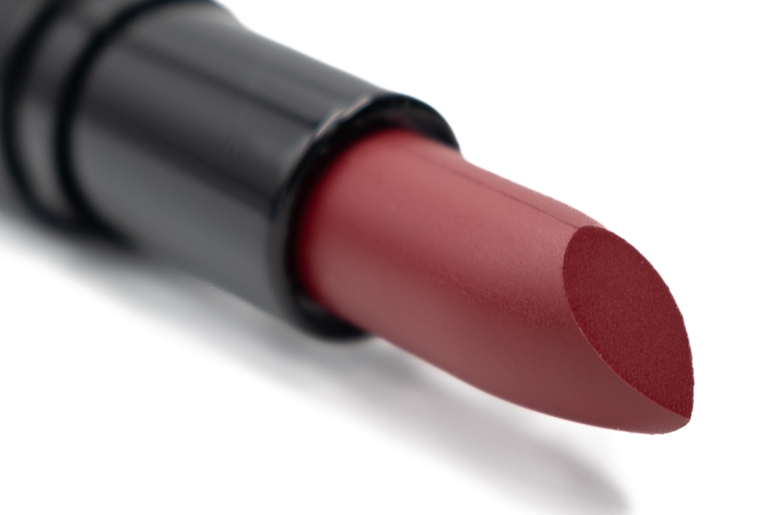 Pure Ziva Daring Deep Red lipstick swatch showing rich pigment and moisture.