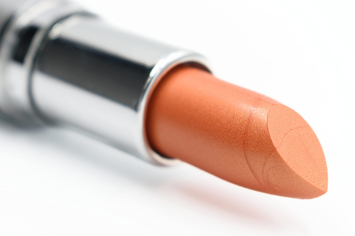 Pure Ziva Orange Flare Pearl Lip Cream swatch on lips with luminous finish