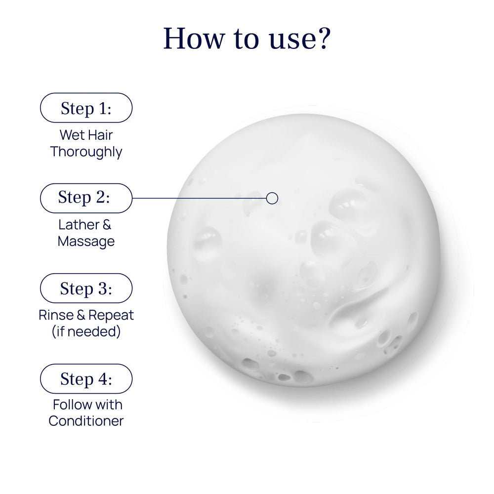Pureance Hydralift shampoo application demonstrating cleansing action with light foam.