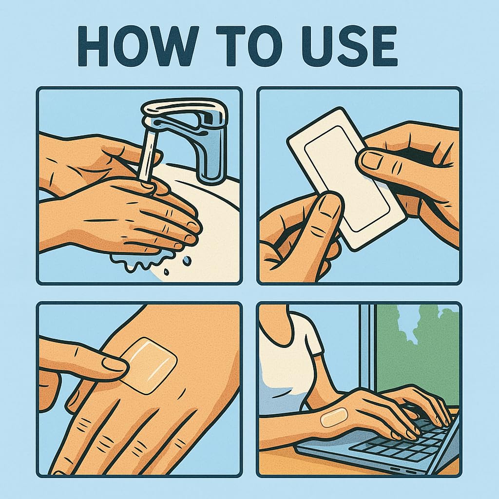 Patch stays secure up to 12 hours for ongoing hydration.