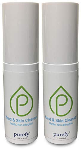PUREFY Hand-Skin Cleanser bottle pour for on-the-go cleansing