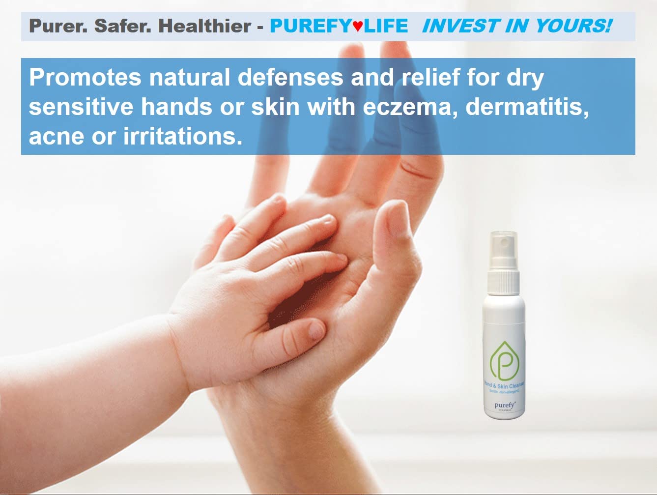 PUREFY hypoallergenic cleanser suitable for sensitive skin areas