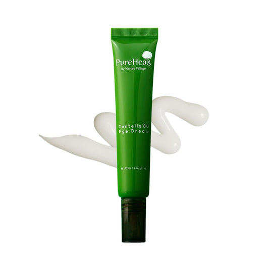 Pureheal's Centella 80 Eye Cream bottle close-up showing lightweight hydration