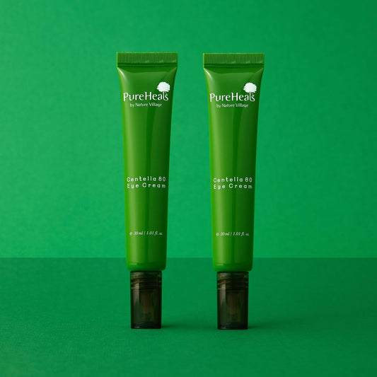 Pureheal's Centella 80 Eye Cream gel texture spreading smoothly around the eye