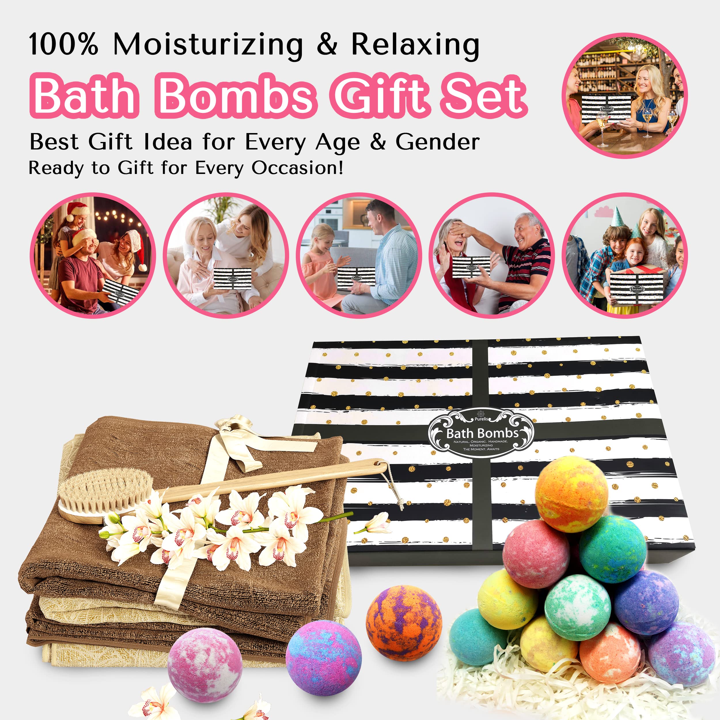 Purelis Kid-Friendly Bath Bombs, gentle bubbles for family bath time.