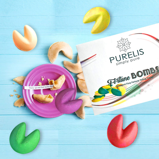 Purelis Naturals bath bomb with skin-loving ingredients for a nourishing soak