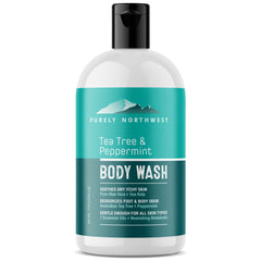 Purely Northwest Tea Tree Body Wash bottle for daily cleansing and refreshing skin.