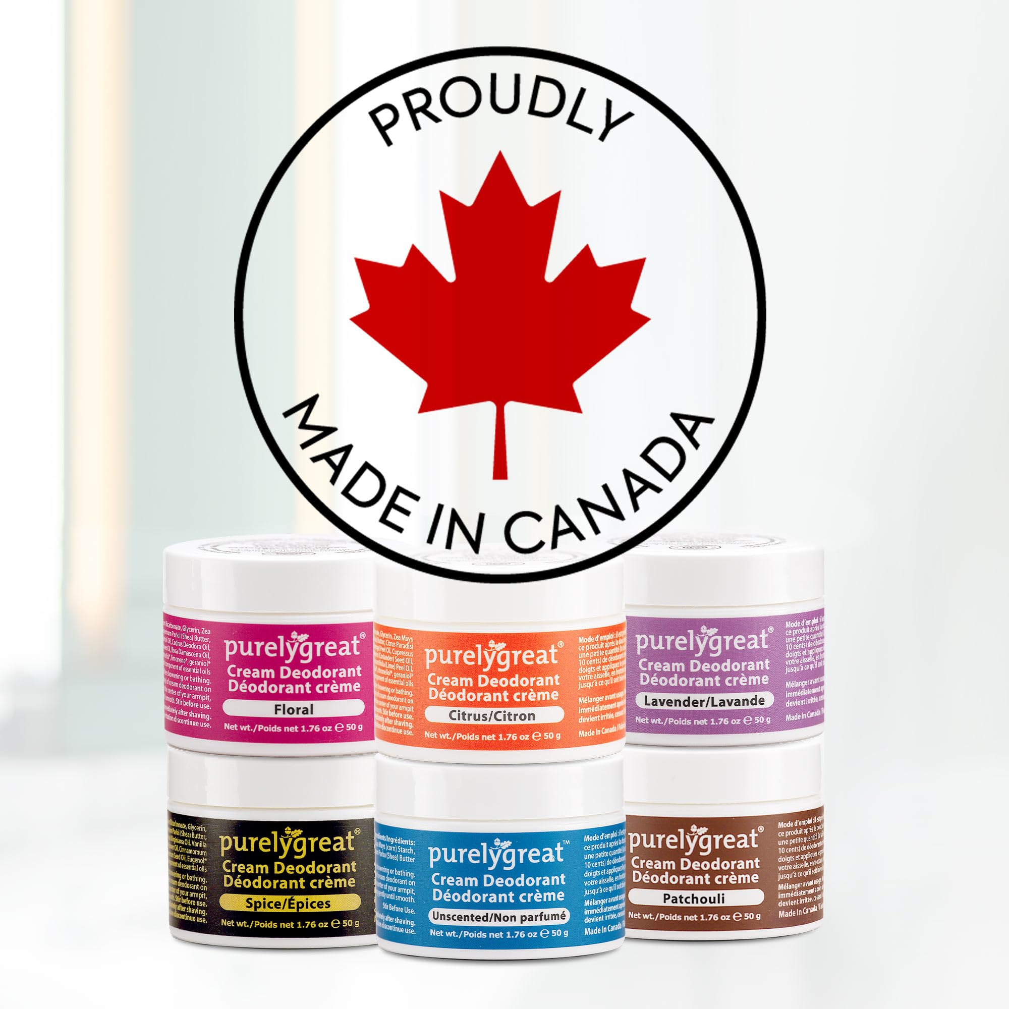 Purelygreat Lavender Scented Cream Deodorant texture swipe demonstrates smooth application