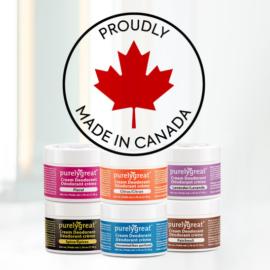 Purelygreat Lavender Scented Cream Deodorant texture swipe demonstrates smooth application