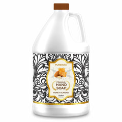Puremax Honey Almond foaming soap bottle close-up with rich, gentle cleansing foam