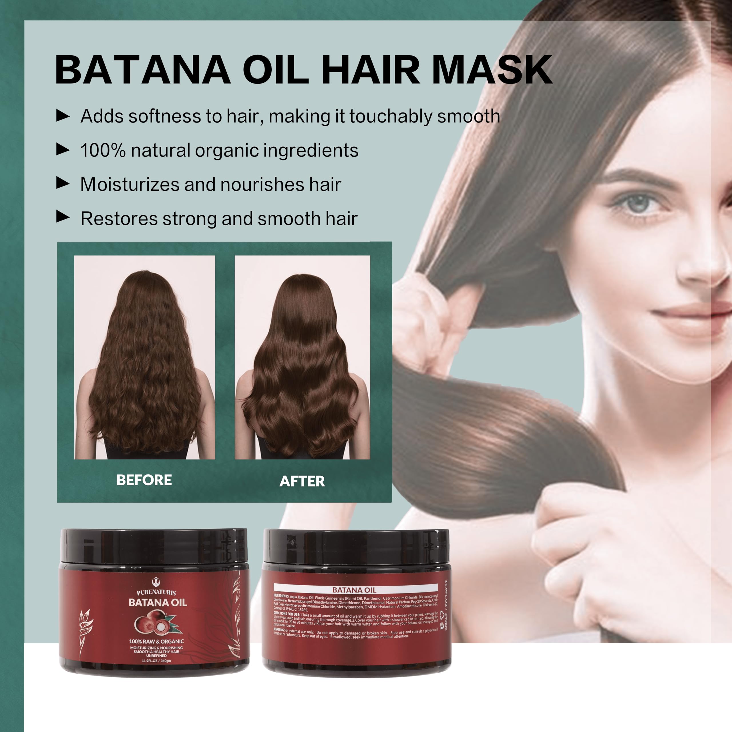 PureNaturis Batana Oil ingredients closeup highlighting natural antioxidants.
