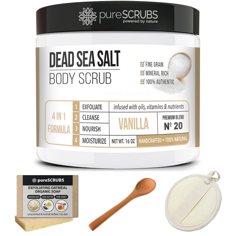 PureSCRUBS large 16oz set displayed on shelf for gifting or self-care.
